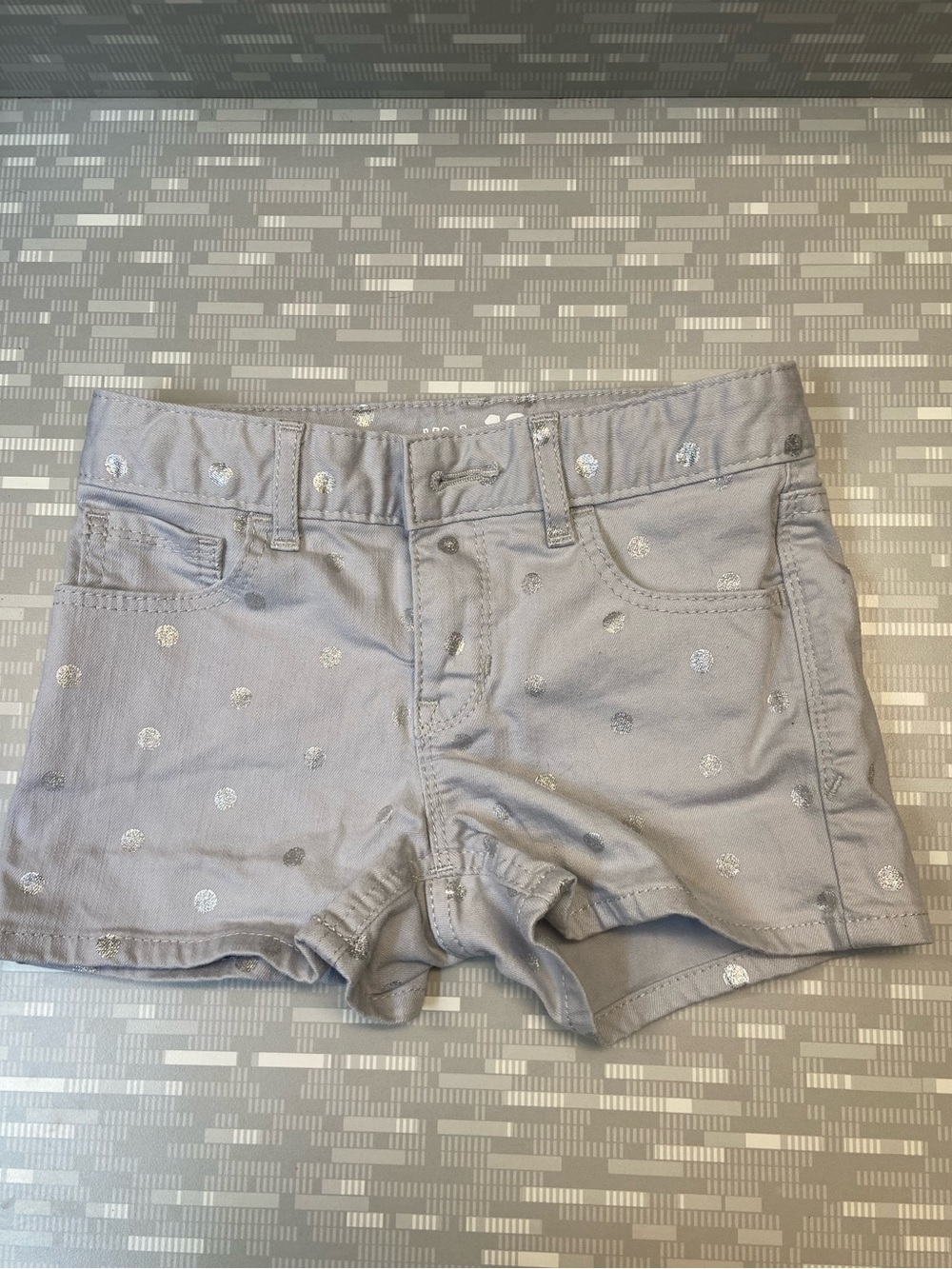 GAP Girls' Size 10 Light Silver Dot Jean Shorts